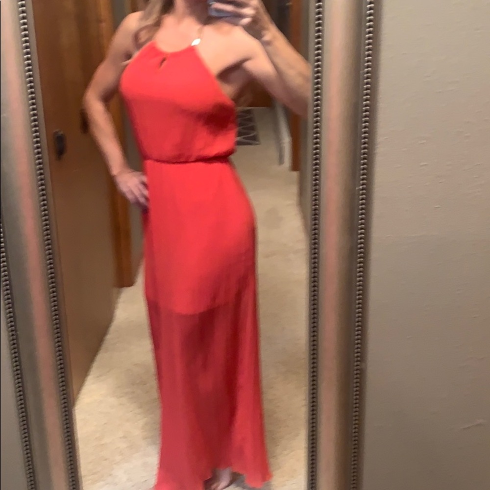 Coral maxi dress